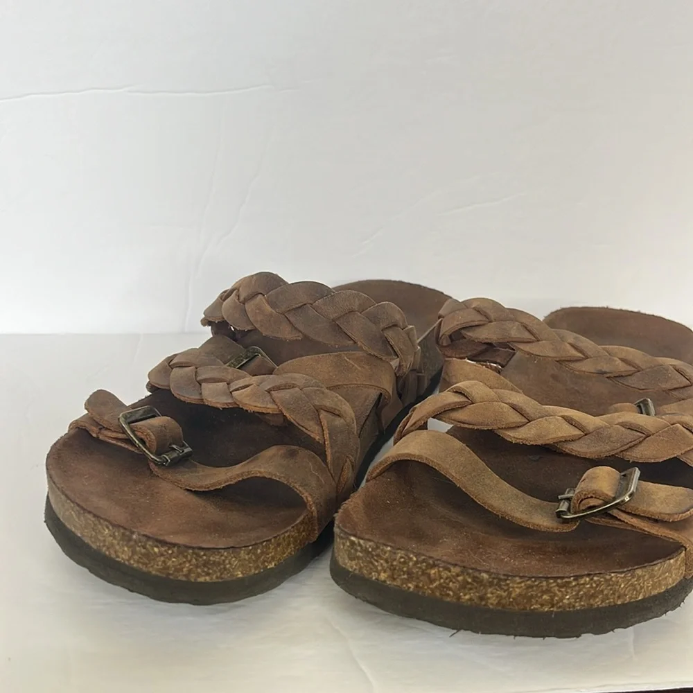 White Mountain Holland Signature Comfort Braided Footbed Sandal Brown size 9 - Picture 4 of 12